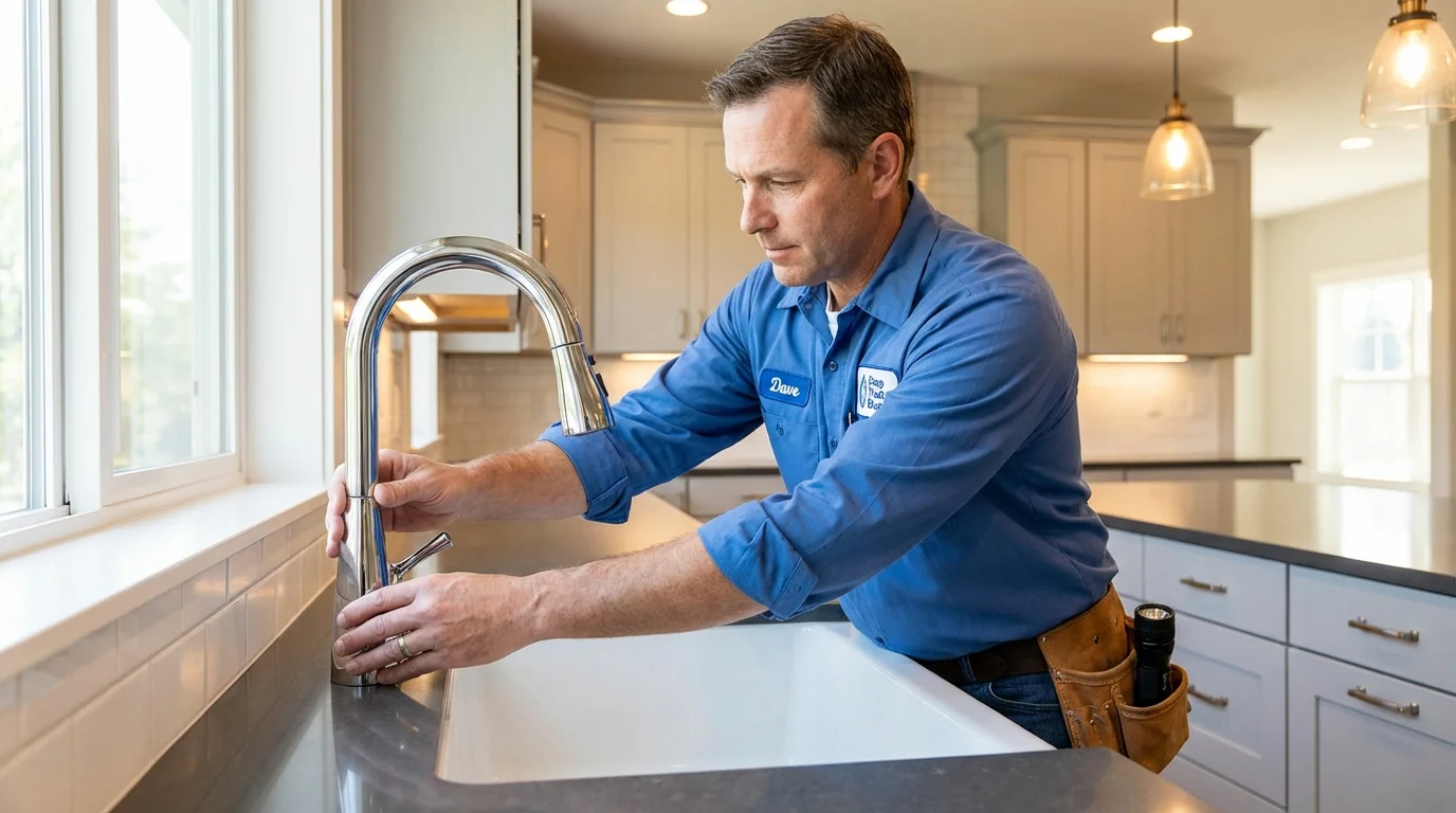 Kitchen faucet installation by Johns Plumbing LLC in Russells Point